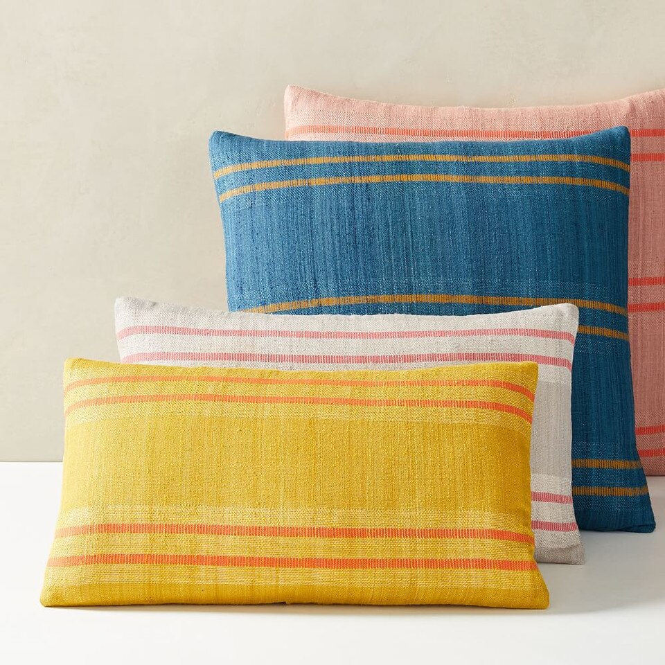 Silk Stripes Cushion Cover west elm United Kingdom